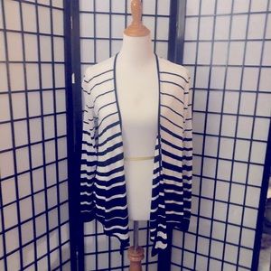 WHBM white/black stripe over jacket size Large